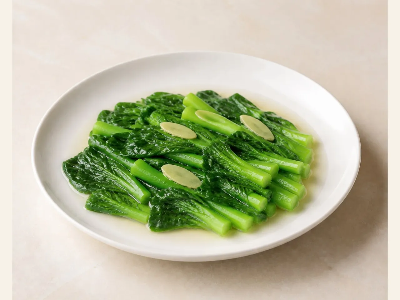 上汤翡翠菜心成品